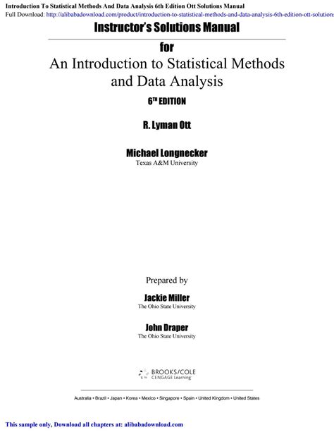 It provides a solid background of the core <strong>statistical</strong> concepts taught in most <strong>introductory statistics</strong> textbooks. . Introduction to statistical methods and data analysis solutions manual pdf